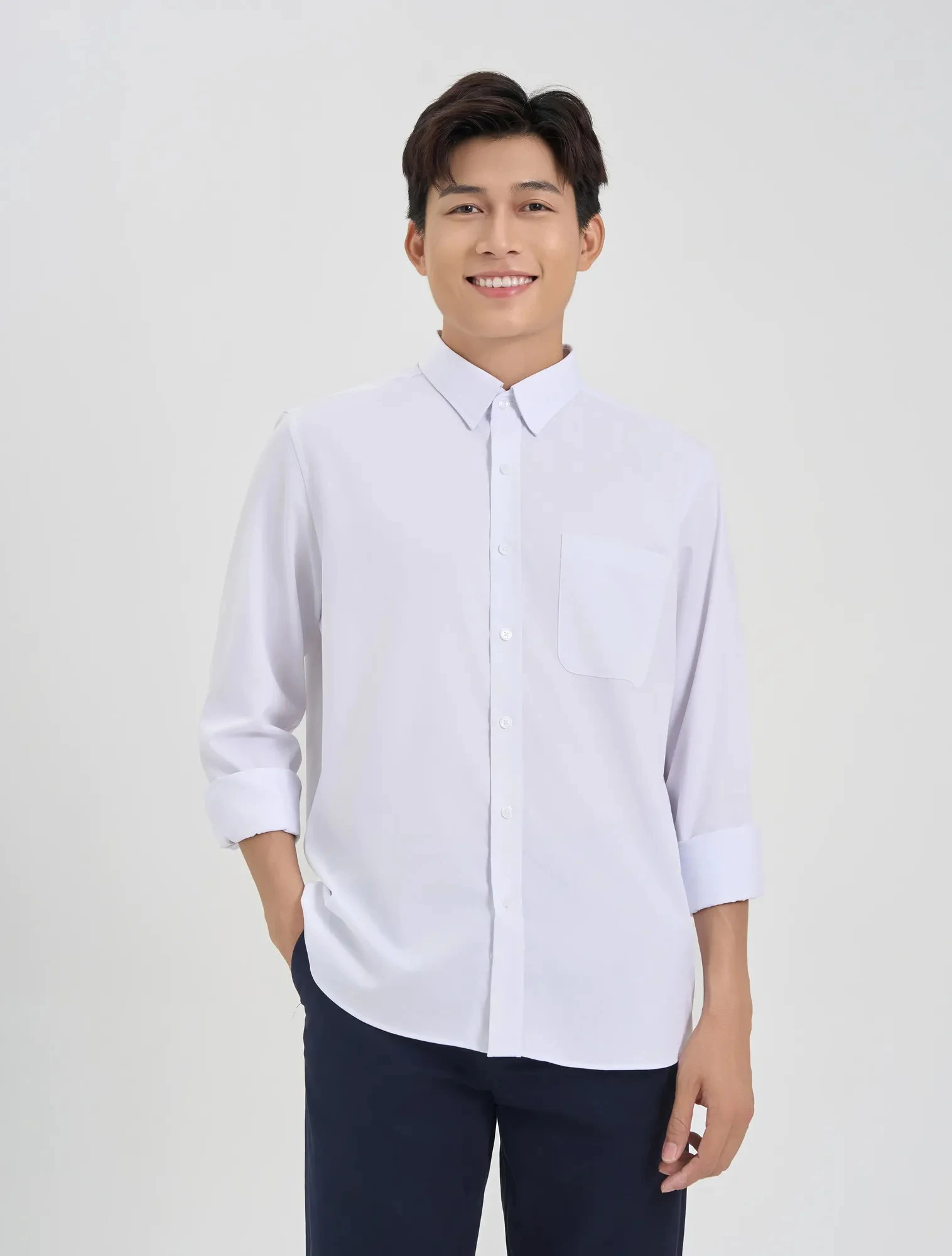 Áo sơ mi nam dài tay dáng suông - Ảnh 5