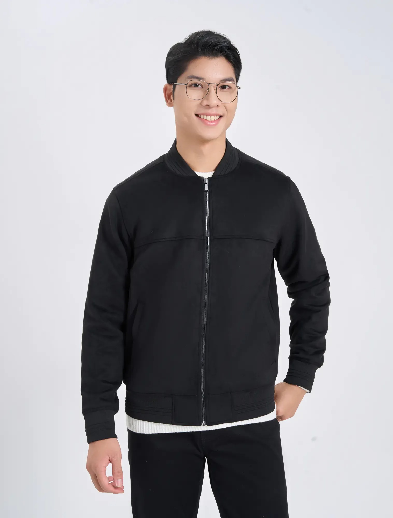 Áo Khoác Bomber Nam Da Lộn - Ảnh 3