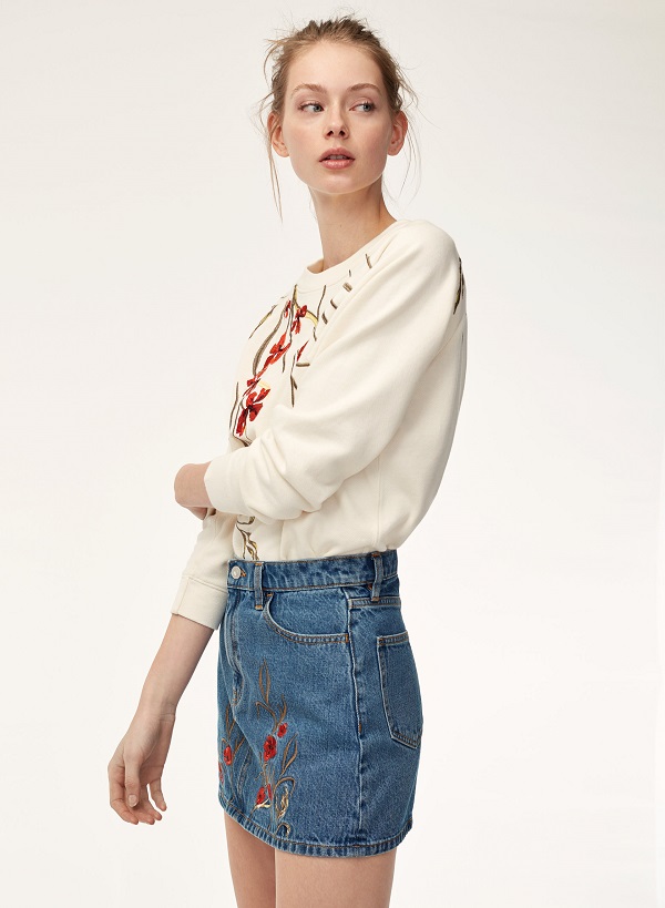 Chân váy Jean hoa F13